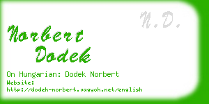 norbert dodek business card